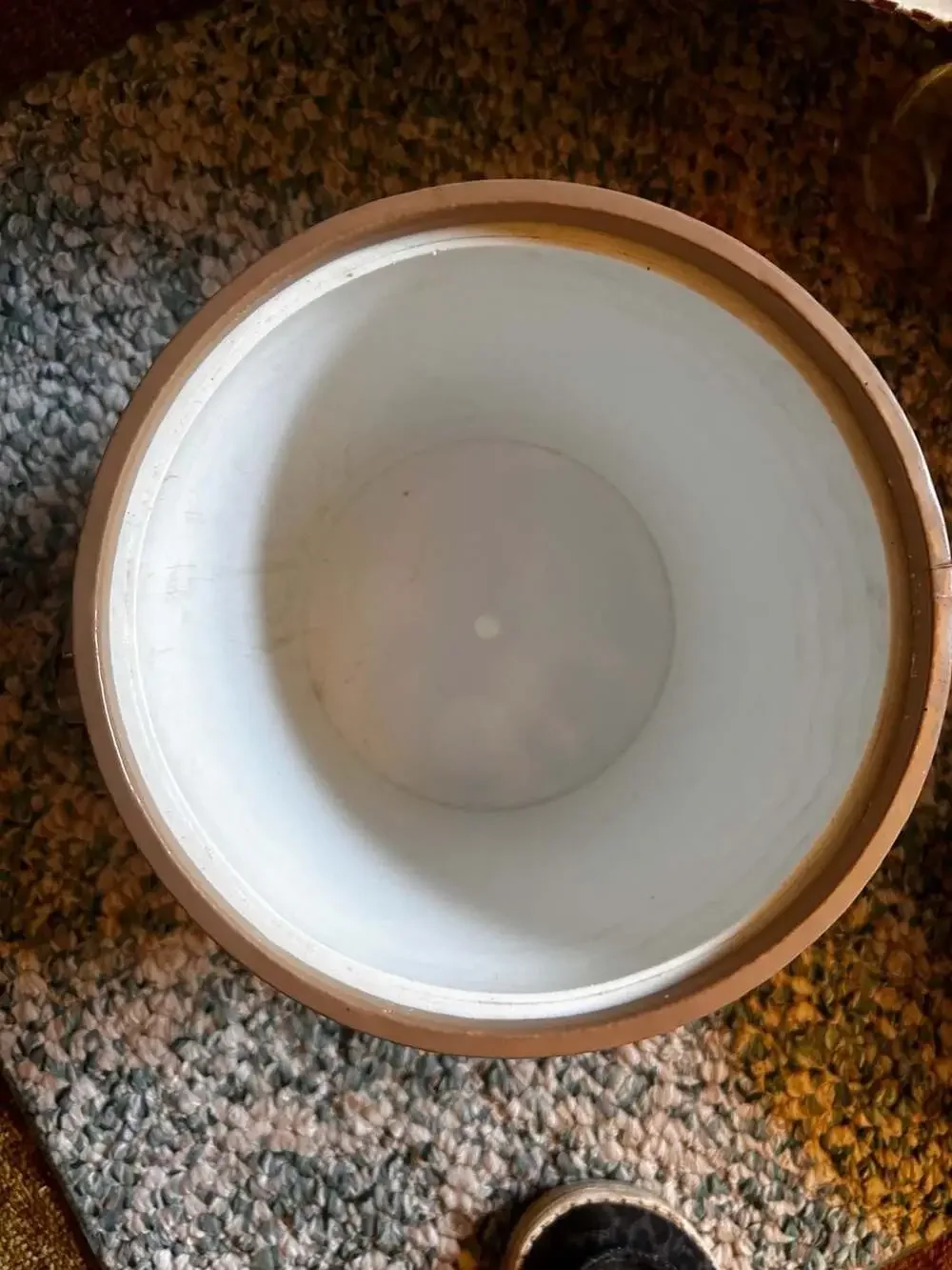 Vintage Mid-Century Modern Seashell Print Ice Bucket with Clear Handle